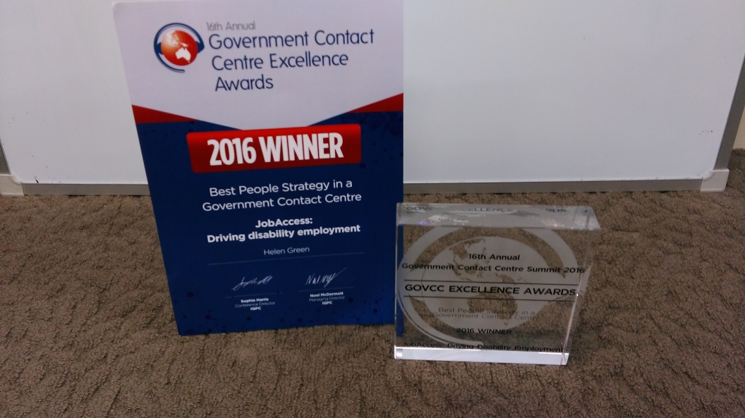 Congratulations JobAccess – Winner 2016 Government Contact Centre Awards