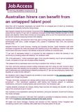 Australian hirers can benefit from an untapped talent pool cover