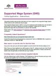 Cover of Supported Wage System (SWS) Online Application - Instructions